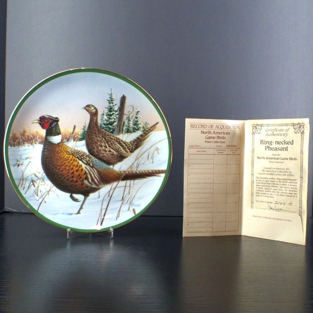 Hamilton Collection Ring-Necked Pheasant Plate From North American Game Birds Se